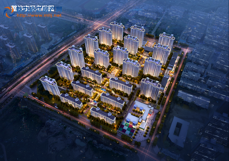 整体夜景鸟瞰图